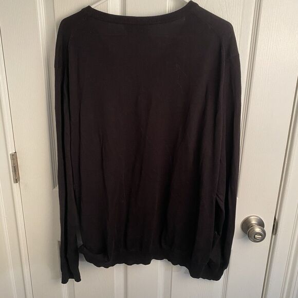 Hugo Boss Sweater Mens XXL 2Xl Regular Fit V Neck Pull Over 100% Cotton Black - Picture 2 of 10